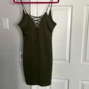 Super cute olive green slimming dress